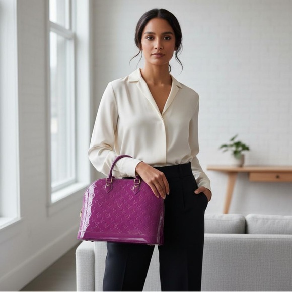 Louis Vuitton Limited Edition Vernis Alma GM Satchel in Amethyst Very rare color - Picture 3 of 14